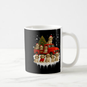 Taza De Café Perro Shih Tzu Camión Rojo Árbol de Navidad Santa
