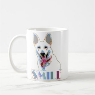 Taza De Café Perro sonriente alegre diversión motivacional aleg