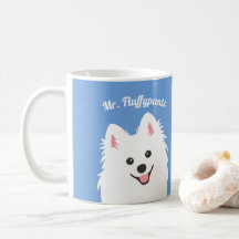 Perro Spitz personalizado, Samoyed, tazón de cacho