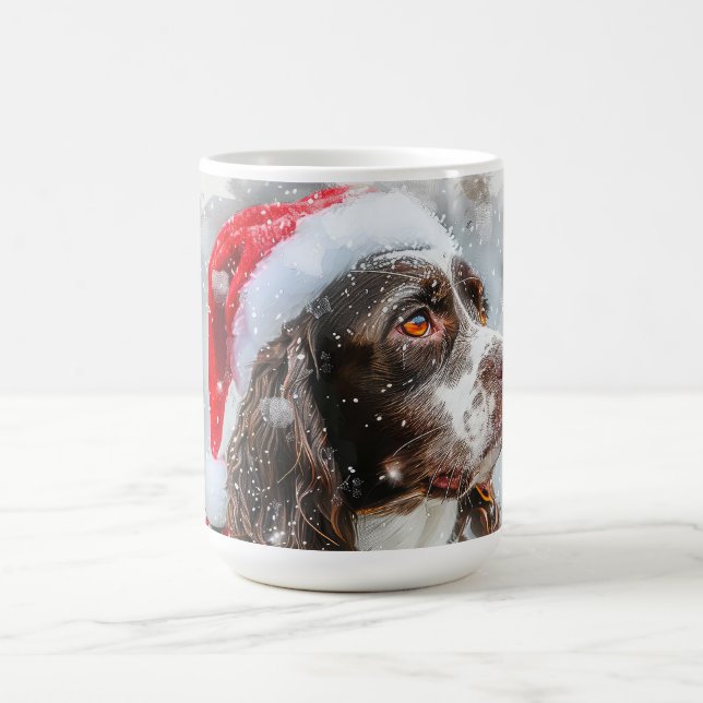 Taza De Café Perro Springer Spaniel Navidad Festiva (Centro)