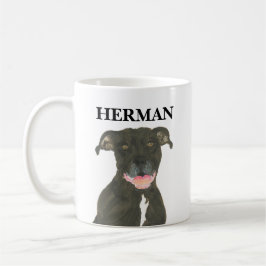 Taza De Café Perro Staffy de Pitbull Negro personalizado