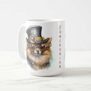 Taza De Café Perro steampunk pomerania