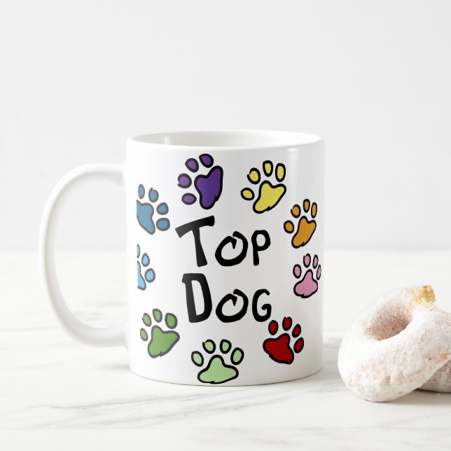 Taza De Café Perro superior (Con donut)