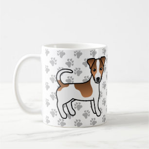 Taza De Café Perro Terrier Jack Russell de pelaje liso blanco y