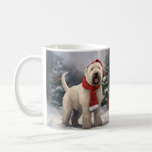 Taza De Café Perro terrorífico en la nieve en Navidades