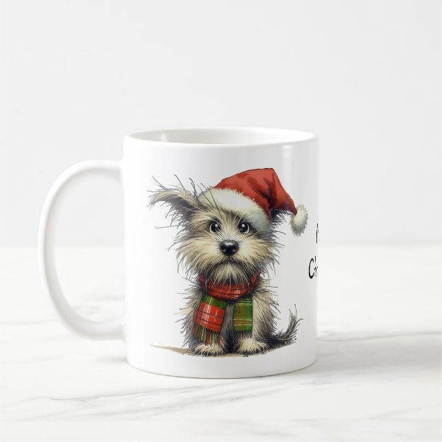 Taza De Café Perro terrorífico y Navidad en Sombrero Sombrero (Izquierda)