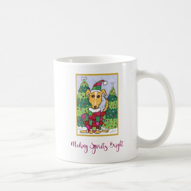 Taza De Café Perro tímido que hace vacaciones brillantes a los  (Derecha)