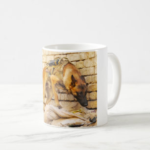 TAZA DE CAFÉ PERRO TRABAJADOR MILITAR DE EE.UU.