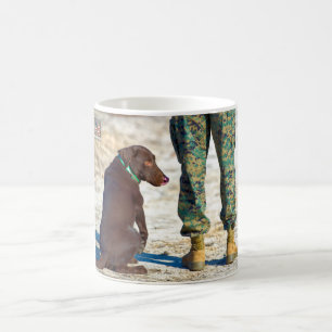 TAZA DE CAFÉ PERRO TRABAJADOR MILITAR DE EE.UU.