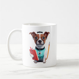 Taza De Café Perro trabajando como enfermera, perro llevando un
