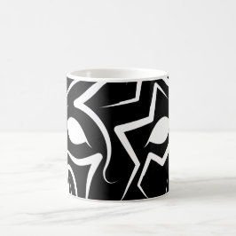 Taza De Café Perro tribal blanco y negro