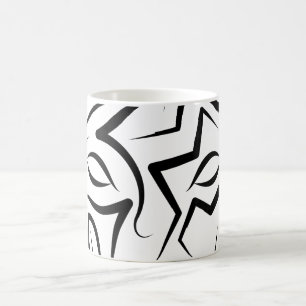 Taza De Café Perro tribal blanco y negro