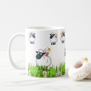 Taza De Café Perro verde tortuga Floral Mug