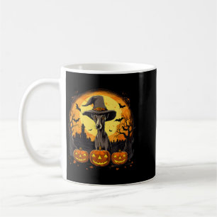 Taza De Café Perro Whippet Bruja de Halloween Espeluznante