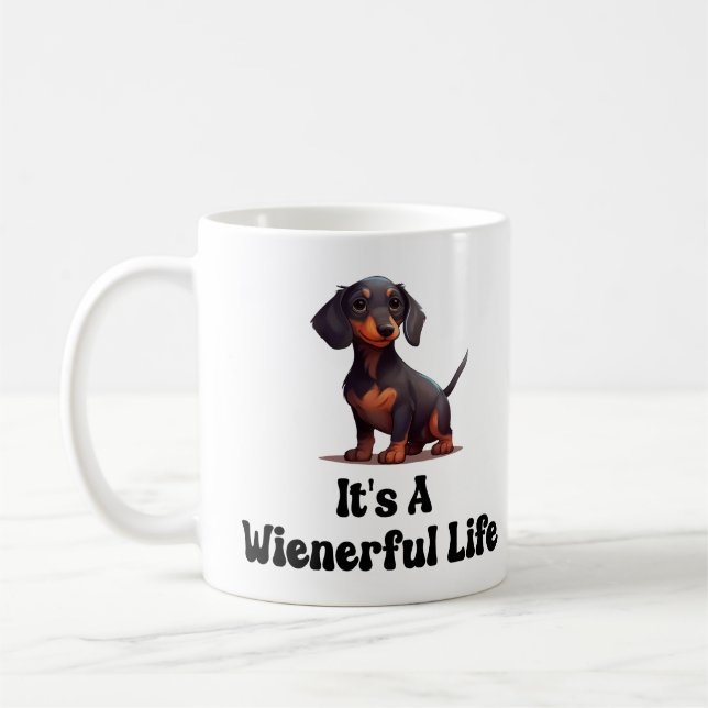 Taza De Café Perro Wiener femenino - Es una vida salvaje (Izquierda)