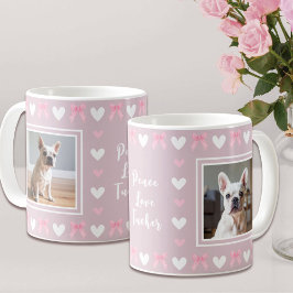 Taza De Café Perros amantes de Rubor Rosa 2 Foto