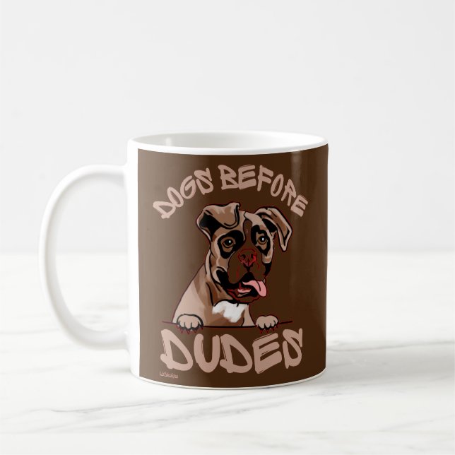 Taza De Café PERROS ANTES DE DUDES Bulldog inglés antiguo perro (Izquierda)