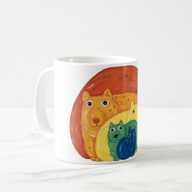 Taza De Café Perros arcoiris (Anverso izquierdo)