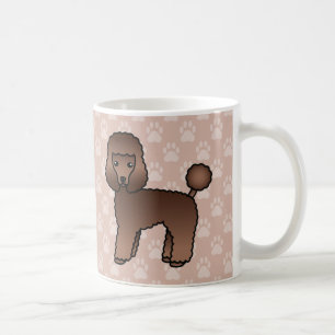 Taza De Café Perros Caniches De Juguete Marrones Lindos Sobre G