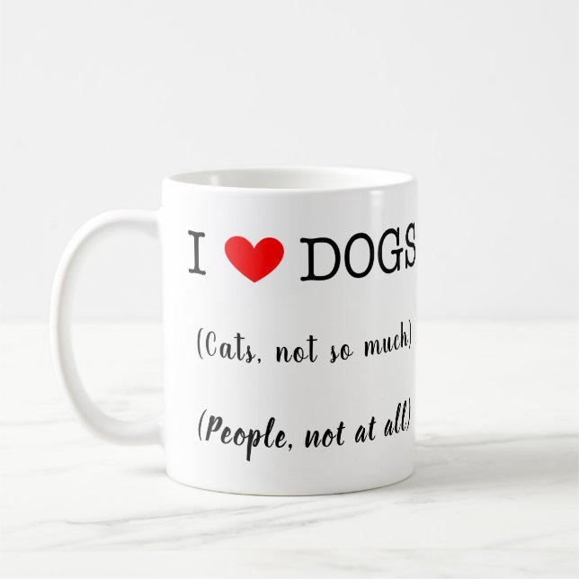 Taza De Café Perros cardíacos, gatos no tanto, gente que no (Izquierda)