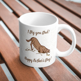 Taza De Café Perros Cavadores de Tierra - Feliz Día del Padre.