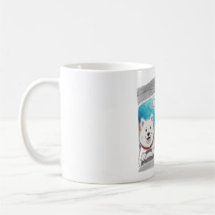 Taza De Café Perros Conduciendo Bajo el Agua - Arte Surrealista