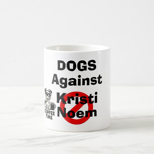 Taza de café Perros Contra Kristi Noem (Centro)