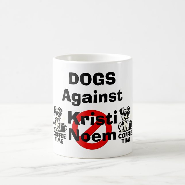 Taza de café Perros Contra Kristi Noem (Centro)