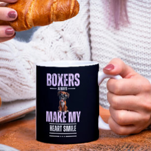 Taza De Café Perros Cute Boxer Hacen Que Mi Corazón Sonríe