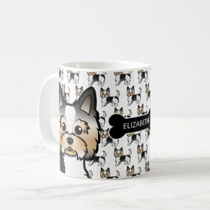 Taza De Café Perros de dibujos animados Biewer Terrier con hues