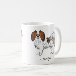 Taza De Café Perros de dibujos animados Phalène de color rojo s