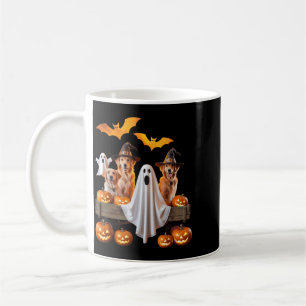 Taza De Café Perros de Halloween con calabazas y murciélagos pa
