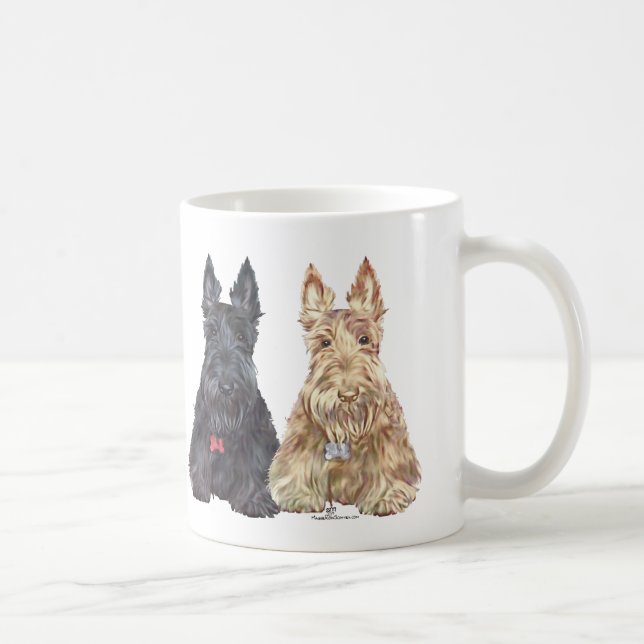 Taza De Café Perros de la Escocia Negra y Wheaten (Derecha)