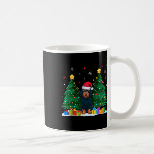 Taza De Café Perros de Labradoodle Amantes de Santa Hat Navidad