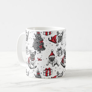 Taza De Café Perros de Navidad en estilo de boceto de libro de