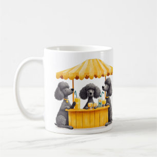 Taza De Café Perros De Poodle Estándar Con Soporte De Lemonada