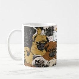Taza De Café Perros de Pug Grumpy personalizados