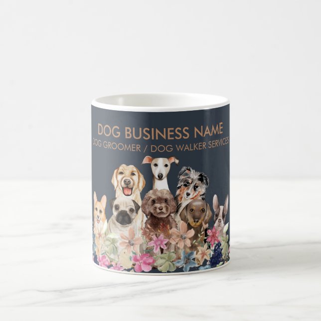 Taza De Café Perros de Sitter Walker, Mascota de Navy Brown (Centro)