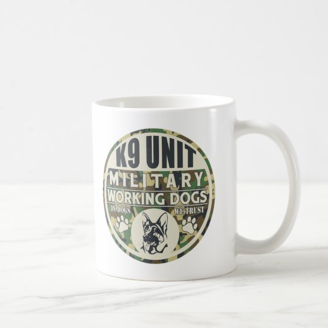 Taza De Café Perros de trabajo militares de la unidad K9 (Derecha)