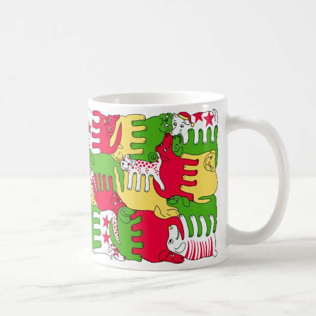 Taza De Café Perros del deslumbramiento del invierno (Derecha)