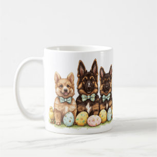 Taza De Café Perros del Pastor Alemán de Pascua