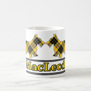 Taza De Café Perros escoceses de queso clan MacLeod Tartan