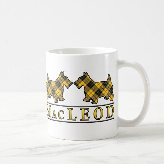 Taza De Café Perros escoceses del escocés del tartán de MacLeod