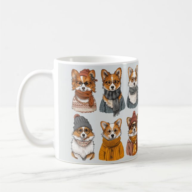 Taza De Café Perros galeses de moda Corgi (Izquierda)