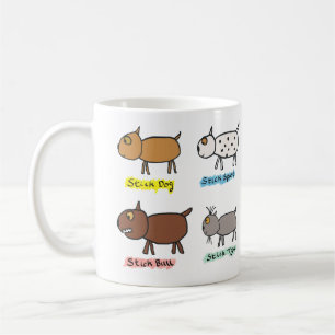 Taza De Café Perros graciosos con palos