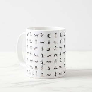 Taza De Café Perros haciendo yoga, pose de yoga doggy