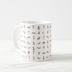 Taza De Café Perros haciendo yoga, pose de yoga doggy