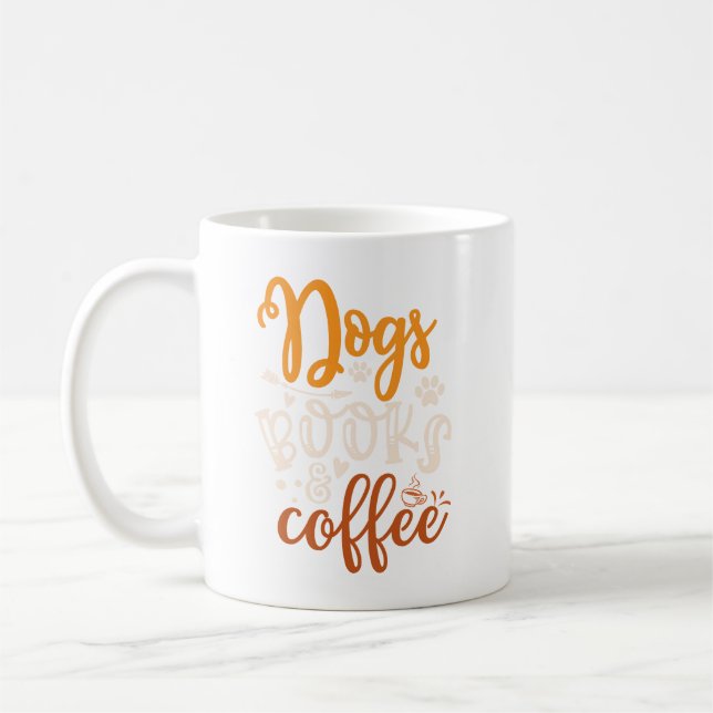 Taza De Café Perros, libros, diseño de café (Izquierda)