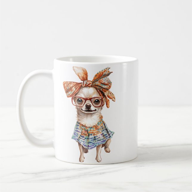 Taza De Café Perros mamás de Chihuahua elegantes amantes de los (Izquierda)