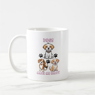 Taza De Café Perros me hacen feliz - Perro lindo fango amante